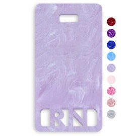 RN Badge Buddy Vertical Cute Registered Nurse Badge Buddy Colorful and Glitter Acrylic RN Card Perfect Size for Standard Nursing ID (Purple Clouds)