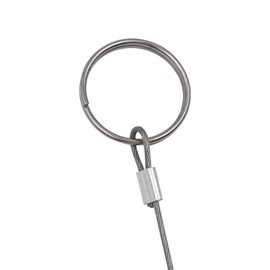 VOANZO Stainless Steel 316 Lanyard Cable Safety Tether Wire for Loss Prevention 1 Loop with quick Release Ring and Rubber Coating