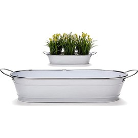 Ibergarden S3605592 Planter, White/Silver
