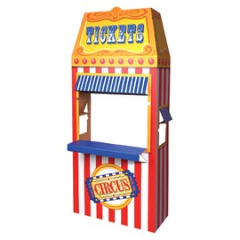 Beistle 3-D Circus Photo Booth Prop, Cardboard Ticket Booth, Carnival Themed Party Decorations, Fun Fair Party Supplies, 6' 1" x 35.25"