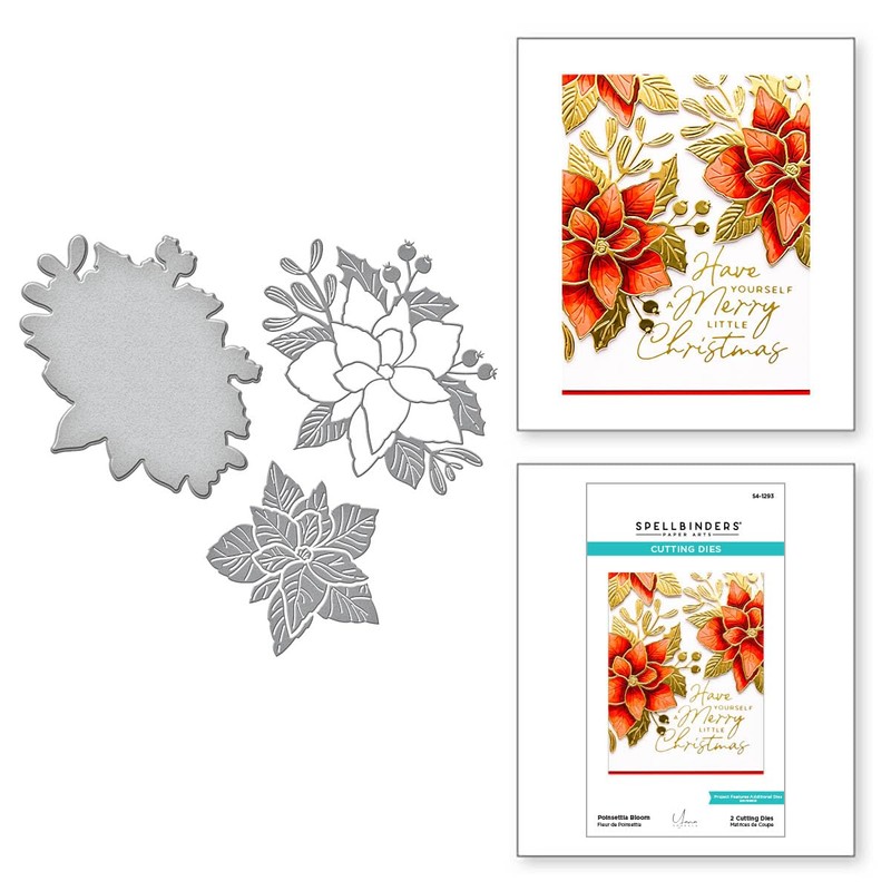 Spellbinders Poinsettia Bloom Etched Dies, Metal