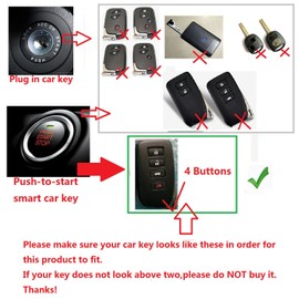 M.JVisun Genuine Carbon Fiber Key Fob Cover for Lexus ES GS GX is LC LS LX NX RC RX UX Smart Car Remote Key Fob Case for Men Women - for 4 Buttons Key Fob - Red