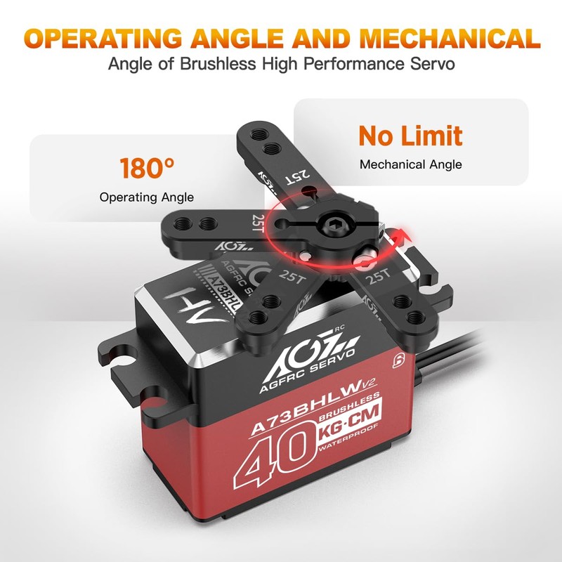 AGFRC 40KG Waterproof RC-Steering-Servo High-Torque - Full Metal Gear Brushless
