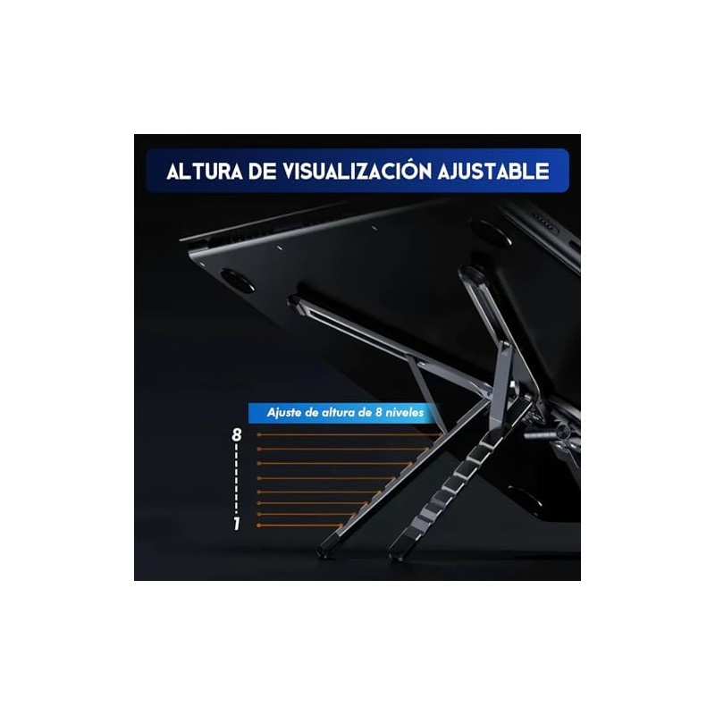 Soporte para Laptop 4 en 1 de Aluminio Ajustable y