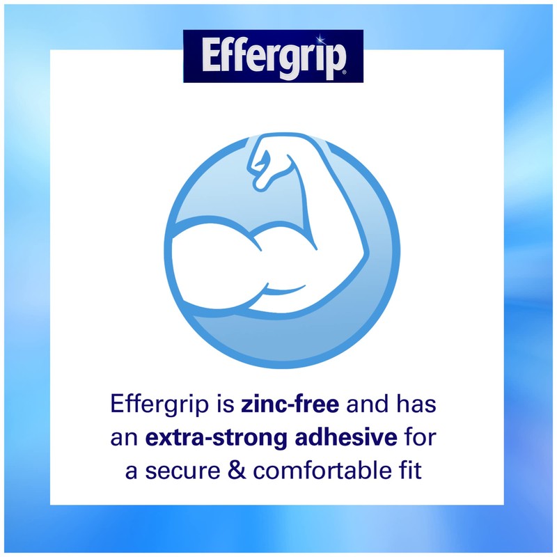 Effergrip Denture Adhesive Cream, Minty Fresh, 2.5 Oz, Zinc-Free Formula