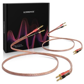 UCINNOVATE 2 Pack 4m 13AWG Audiophile Grade Speaker Wire with pre-Connected Dual Gold-Plated Banana Plug Tips, Banana Plug Male to Male Audio Cable HiFi Speaker Cord Connector Cable (4m / 13.12FT)