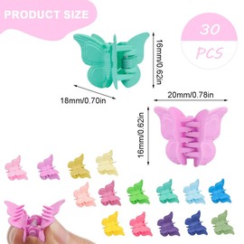 KGDUYC Hair Clips, Hair Clips Girls, Hair Accessories Girls, Butterfly Clips, Butterfly Small Clip, Children's Hair Accessories, Plastic Hair Clip, Ponytail Clip (30 Pieces in Mixed Colours)