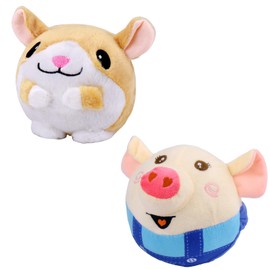 Mity rain Interactive Dog Ball Cover, Replacement Covers Only for Bouncing Ball (Blue Pig+Hamster)