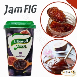 bonballoon El Bawadi Jam Fig Egyptian Halal Pure Natural a Sweet Tasting Snack Egypt Arab Non Gmo Kosher Halal (1 Pack = 12.35 oz / 350 gm) البوادى مربى تين حلال