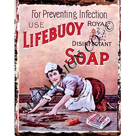 TRACY'S SIGNS 8x10in LIFEBUOY SOAP BATHROOM METAL SIGN RETRO VINTAGE STYLE 8x10in 20x25cm