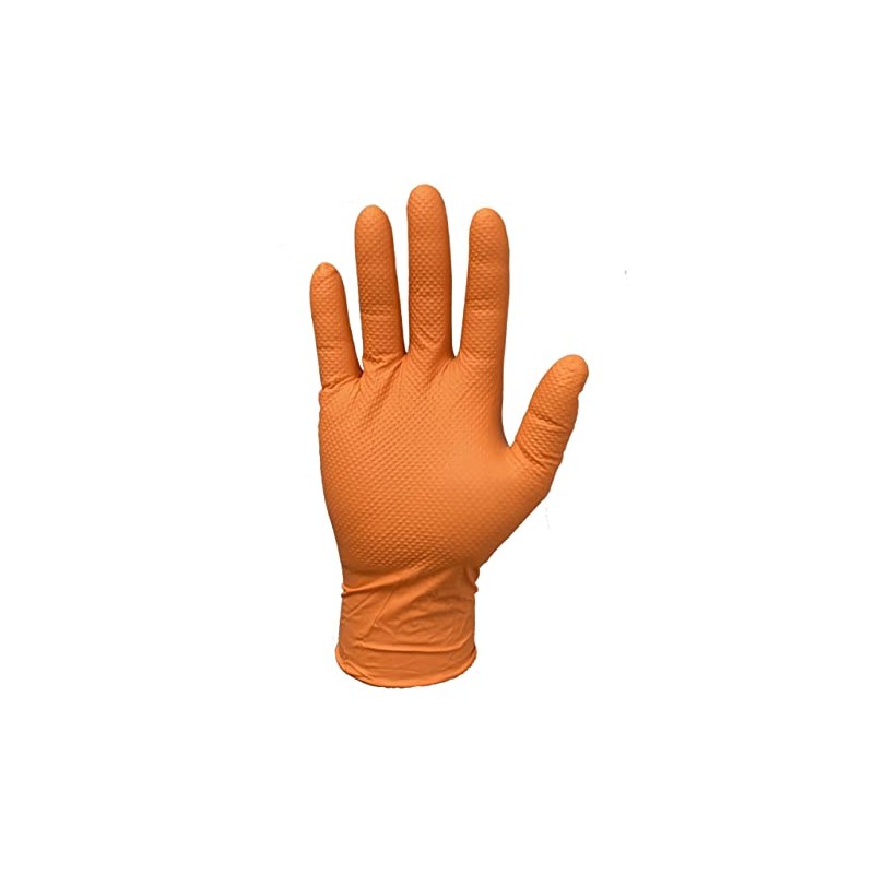 Ruvigrab - Orange Diamond Nitrile Disposable Work Gloves | High