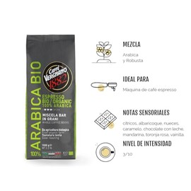 CAFFÈ VERGNANO | Arábica Bio Café en Grano Orgánico 1kg | Tostado Medio 100% Natural con Notas de Vainilla, Canela y Frutas Maduras | Sabor Delicado y Aromático