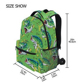 Fisyme Fishing Tuna Fish Laptop Backpack Bag Bookbag Casual Hiking Travel Computer Notebooks Daypacks