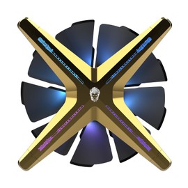 ALSEYE X12 Case Fan ARGB PWM Computer Air Cooling Fan - High Performance Silent Operation 120mm RGB CPU Cooling (Golden, Standard Blade)