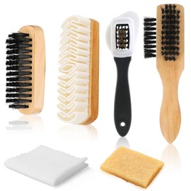 NEUSID Suede Brush for Shoes, Set of 6 Shoe Brushes, Soft Wildledwer Suede Brush, Shoe Brushes, Nubuck Leather, Suede Care Brush with Eraser and Cleaning Cloth, Shoe Care Set, yellow