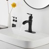 Waterfall Bathroom Faucet GGStudy Black Single Handle One Hole Farmhouse