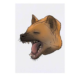 'Hyena Laughing' Temporary Tattoo - Water Resistant, Skin-Safe, Non-Toxic Transfer (TO00050316)