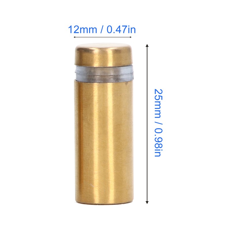 12Pcs Standoff Screws Stainless Steel Electroplated Brushed Gold Advertising Nails