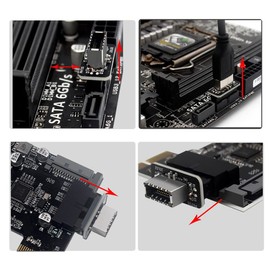 CY Adapter 20pin USB3.0 Header Male to Type-E USB 3.1 Front Panel Female Motherboard Extension Data Adapter Vertical Type
