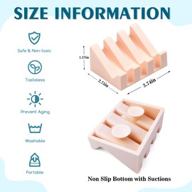 Coipdfty Soap Dishes, Upgrade Suction Silicone Shower Soap Dish with Drianage, Bar Soap Holder & Saver Waterfall Self-Draining to Keep Your Bar Soap Organized and Clean (1, Pink)
