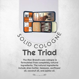 The Man Brand Solid Cologne Sample Set - Mens Sample Cologne Pack - Mens fragrance Sampler Set - Mens Travel Size Cologne Sampler Set (The Triad - 3 Pack - 0.75 oz each)