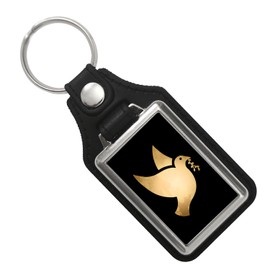 Jesus Keyring with Christian Symbol Pendant for the Keychain for Christians as a Gift for Believing People in Various Sizes, Dove of Peace