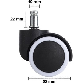 LIHAO 5X Ruedas Silla Oficina 10mm/50mm Rueda Silla Giratoria
