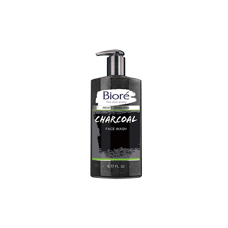 Bioré Men's Skincare Charcoal Face Wash, Deep Cleans Pores &