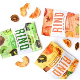 RIND Snacks Orchard Blend Sun-Dried Skin-On Superfruit Snack, Sweet Persimmon, Tart Apple, and Tangy Peach, High Fiber, No Sulfites, Antioxidants, Non-GMO, Gluten-Free, 1.5oz Single Serve, Pack of 6