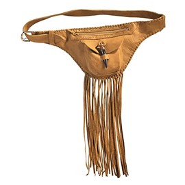 Kobler Leather Women's Fringe Fanny Pack - FANNYFRING-TAN One Size