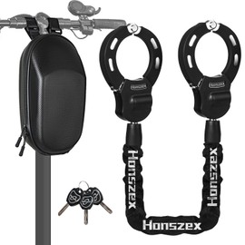 Honszex Scooter Lock, Electric Scooter Locks Anti Theft & Waterproof Scooter Bag, Bike Lock with Key, Heavy Duty Handcuff Chain Lock for E Scooter, Electric Bike, Bicycle, Motorbikes