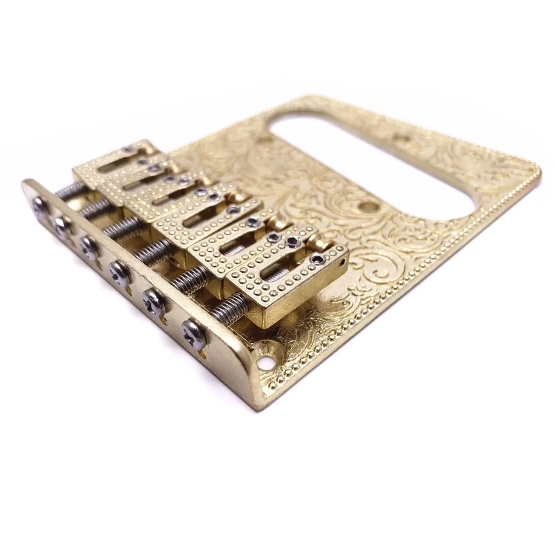 Jiayouy Carved Roller Telecaster Bridge 6 String Saddle Bridge Plate
