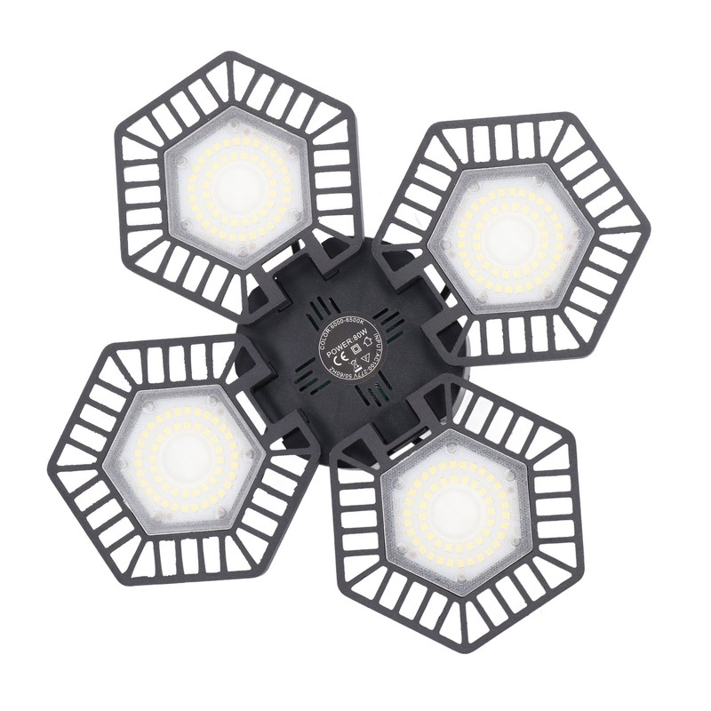 LED Garage Light Cool White 80W 4 Panel 90 Degree