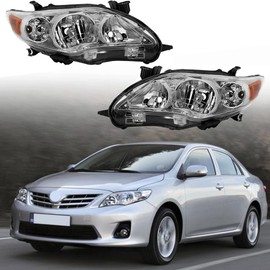 GXYWADY Headlights Front Head Lamps Replacement for 2011 2012 2013 Corolla S XRS Headlight Assembly Pair Left and Right Side