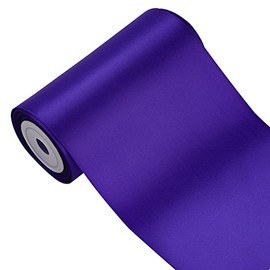 RUSPEPA 100mm Wide Solid Color Double Face Satin Ribbon - 4.5m/spool (Purple)