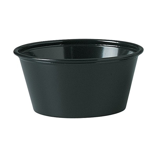 Solo Plastic Cups 3.25 oz Black Portion Container for Food, Beverages, Crafts (Pack of 250)