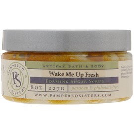 Pampered Sisters Creamy Foaming Exfoliating Sugar Scrub| Wake Me Up Fresh (Eucalyptus Lemon Ginger))
