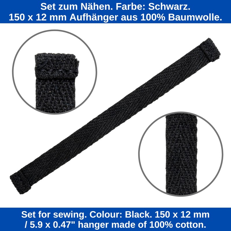 Sew-On Towel Hangers, Pack of 24, 150 x 12 mm