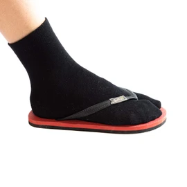 bonfim.de Two Tabi Toe Socks 1-5 Pairs in Black, White or Grey, Men and Women, Black, 5 pieces