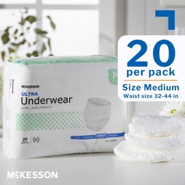 McKesson McKesson Ultra Underwear, Incontinence, Heavy Absorbency, Medium, 80 Count