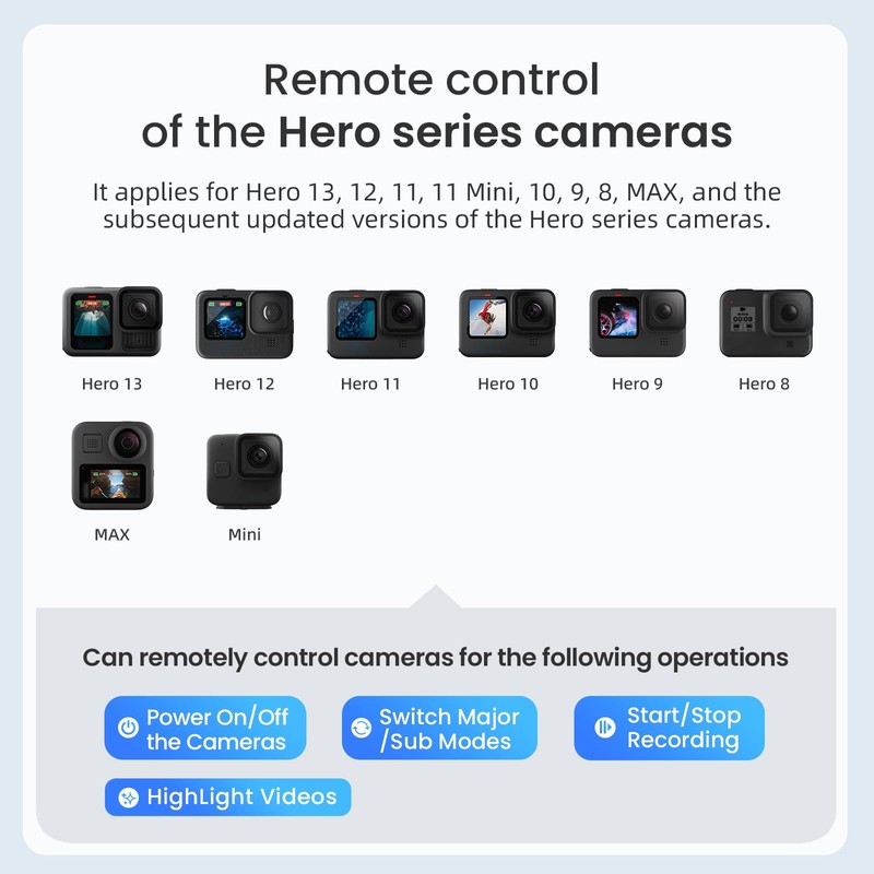 Aovee Remote Control Selfie Stick 100CM Stretchable Compatible with Insta360/Gopro