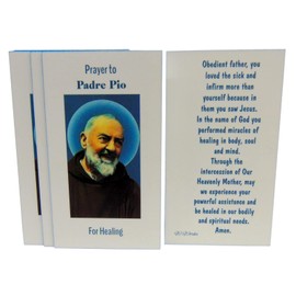 Westmon Works St Pio Holy Card Bulk Pack Thicker Cards with Saint Image and Padre Pios Prayer on Back Made in the USA, Set of 10