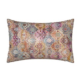 Silk Like Pillowcase for Hair and Skin Orange Antique Ethnic 1 Pack Satin Pillowcase with Hidden Zipper Soft Breathable Smooth Cooling Pillow Cover King Size for Bedroom Sofa 20”x36”