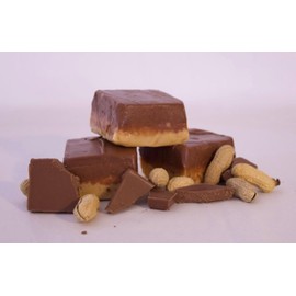 Betsy's Fancy Fudge CHOCOLATE PEANUT BUTTER FUDGE, 1 LB in 4 Wrapped Pieces, Gluten Free Candy, Fresh Artisan Fudge Makes Great Gift