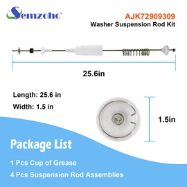 AJK72909309 Washer Suspension Rod Kit 25.6 inch Replacement Fit for l.g ken-more Washing Machine, Replaces 2758536, AP5736191, PS8690496, EAP8690496