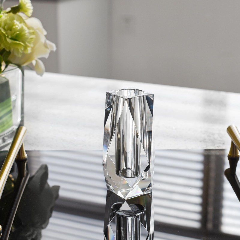 Kitcom Flower/Bud Crystal Vase Decorative Vases for Home, Wedding, Christmas,