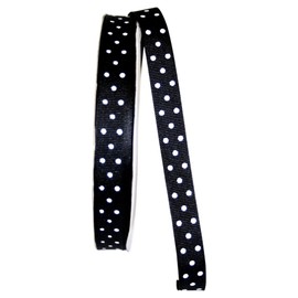 Reliant Ribbon Grosgrain Confetti Dot Ribbon, 5/8 Inch X 50 Yards, Black/white
