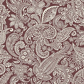 Stitch & Sparkle 100% Cotton Duck 54" Width Graphic Paisley Red Color Sewing Fabric by The Yard D093G0003