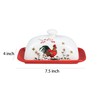 Sizikato Classic Porcelain Butter Dish with Lid, Beautiful Rooster Pattern