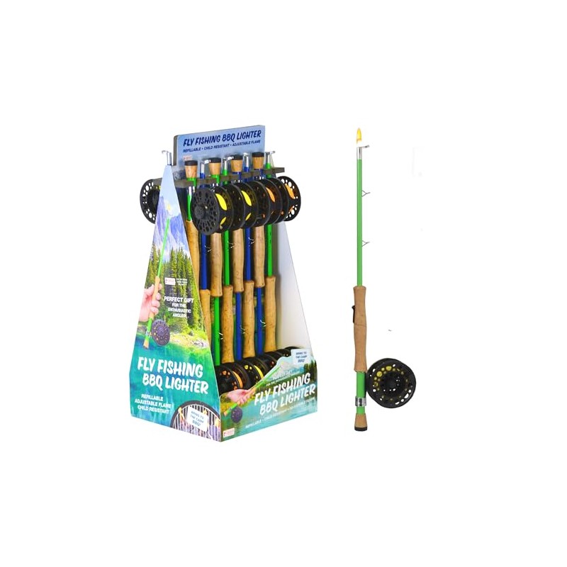 G.E.I. Fly Fishing Pole BBQ Lighter, Mutipurpose Lighters, Unique Novelty